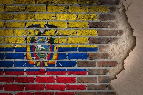Dark brick wall with plaster - ecuador Stock Illustration