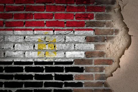 Dark brick wall with plaster - egypt Ilustración de archivo
