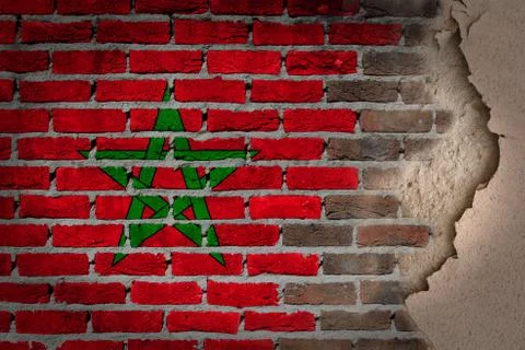 Dark brick wall with plaster - morocco 스톡 일러스트