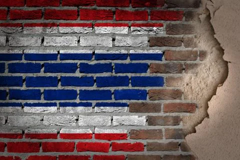 Dark brick wall with plaster - thailand Stock Illustration