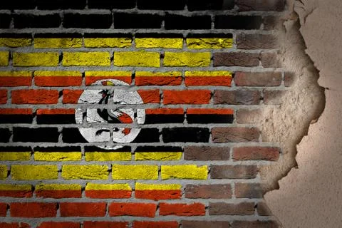 Dark brick wall with plaster - uganda Stock Illustration