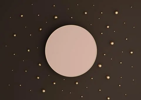 Dark brown 3D rendering luxury product display podium or stand minimal to vie Stock Illustration