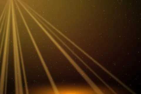 Dark Brown Background with Golden Radiating Light Beams Illustrazione stock