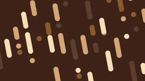 Dark brown background with scattered beige and tan elongated shapes and small Ilustración de archivo