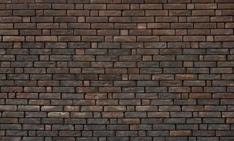 Dark brown brick wall pattern Stock Photos