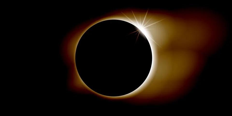 Dark brown Celestial Eclipsed Gradient Vector Premium vector artwork featur.. Stock Illustration