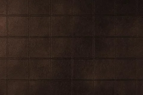 Dark brown ceramic tile texture, background with square geometric pattern, .. Stock Photos