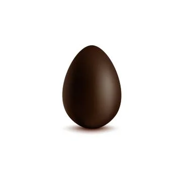 Dark brown chocolate egg with realistic shadow isolated on white background Stock Illustration
