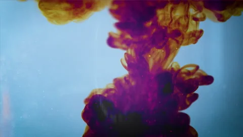Dark brown coffee drink flows into water. Abstraction liquid filling water. Stock Footage 162046756