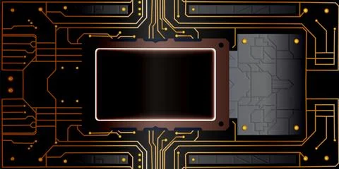 Dark brown color Light abstract technology background for computer graphics w Illustrazione stock