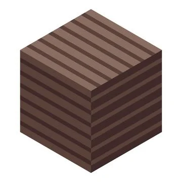 Dark brown cube forming striped pattern with isometric view Stock Illustration