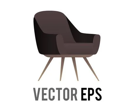 Dark brown designer single seat for sitting or living room Stock Illustration