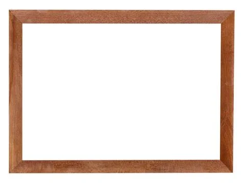 Dark brown flat picture frame dark brown flat picture frame with cutout ca... Stock Photos