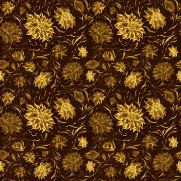 Dark brown floral pattern Stock Illustration