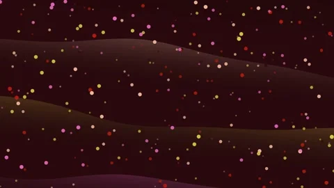 Dark Brown Gradient Waves with Pink Yellow Cream Falling Particles Video stock 327775801