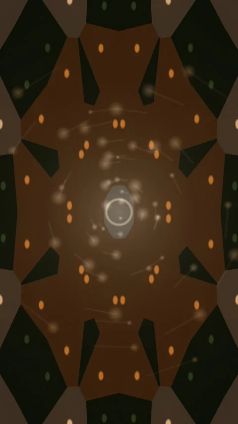 Dark Brown Kaleidoscope Motion Background with Golden Light Particles Stock Footage 342914239