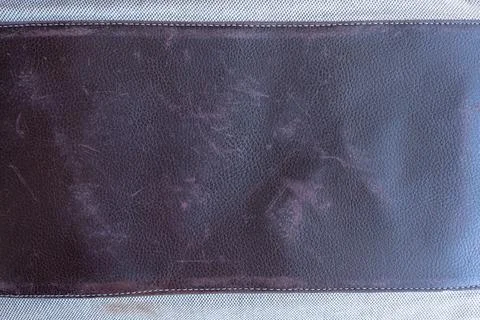 Dark Brown Leather Texture Background Fabric Patch Detail Stock Photos