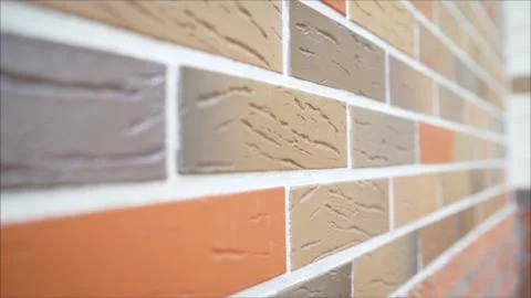 Dark brown old bricks wall panorama. Color brick texture Stock Photos