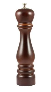 Dark brown pepper mill Stock Photos