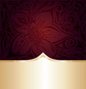Dark Brown Red wallpaper vector invitation design Stock Illustration