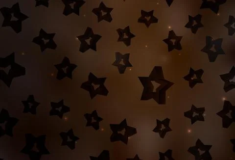 Dark Brown vector texture with beautiful stars. Stock Illustration