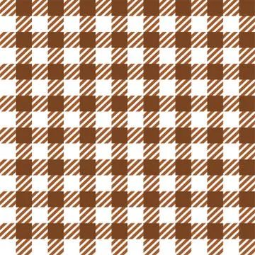 Dark Brown White Checkered Gingham Buffalo Lumberjack  tartan  plaid pattern Illustrazione stock