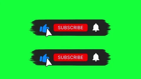 Dark Brush Stroke Subscribe Button Pack - Green Screen 4K Stock Footage 330860643