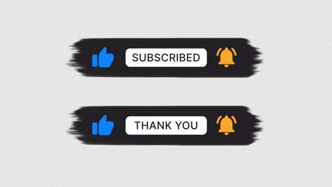 Dark Brush Stroke Subscribe Button Pack - Alpha Channel 4K Stock Footage 330860718