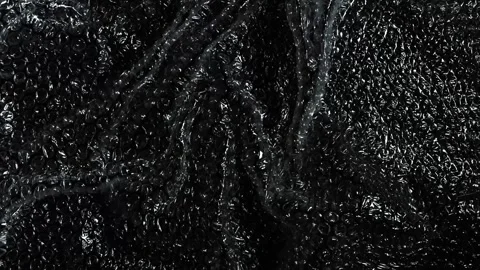 Dark Bubble Wrap Plastic Surface Animation with Transparent Wrinkled Packaging Stock Footage 339028802