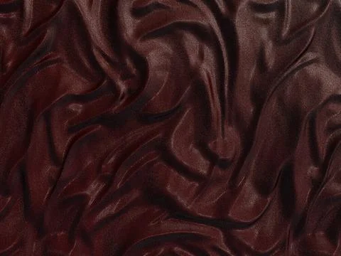 Dark Burgundy Silk Fabric Texture Background with Elegant Soft Waves and Folds Stock Illustration
