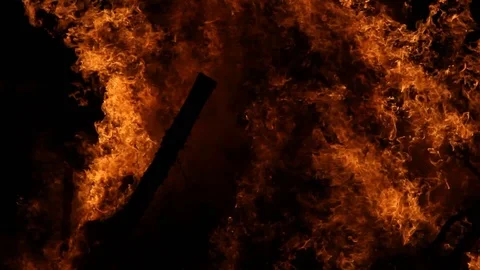 Dark burning fire Stock Footage 122355935