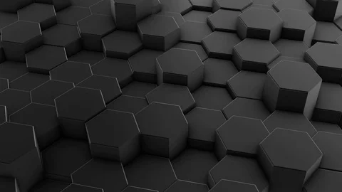 Dark business background from moving hexagons Stock Footage 118446829