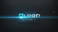 Dark Business Corporate 3D Logo Reveal Pieces Spin Glow Blue Light Intro Stinger Stock After Effects