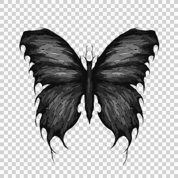 Dark butterfly design, gothic concept Illustrazione stock
