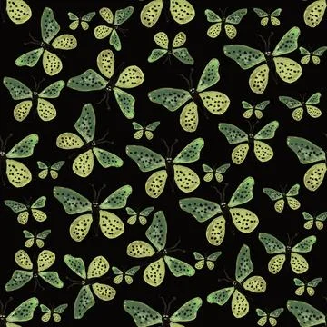 Dark Butterfly Drawing Seamless Pattern Hand draw butterflies motif seamle... Foto stock
