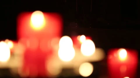 Dark candle light dinner night Stock Footage