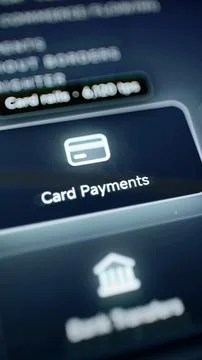 Dark card payments panel beneath sales ribbon Stock Illustration