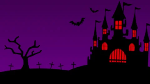 Dark castle Looping animated background. 1080p Stock Footage 258881072