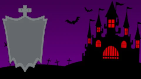 Dark castle Looping streaming background. 1080p Stock Footage 258881079