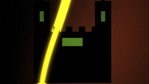 Dark Castle with Yellow Light Beams. Stock Footage 336227789