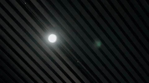 Dark Ceiling with Modern Parallel LED Lights and Light Flare Stock Footage 323991362