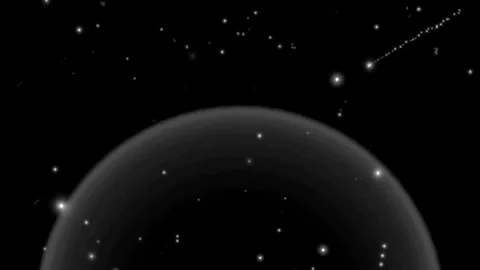 Dark Celestial Sphere with Shooting Stars and Grayscale Cosmic Animation Clip 库存影片 332866648