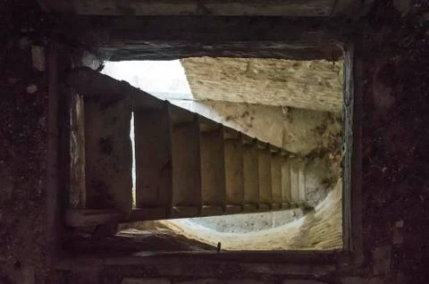 Dark cellar stairs Stock Photos