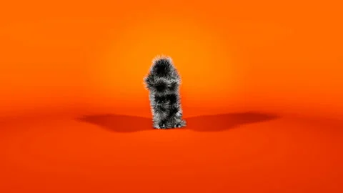 Dark Character Dancing Gangnam Style against Orange Background Stock Footage 131161237