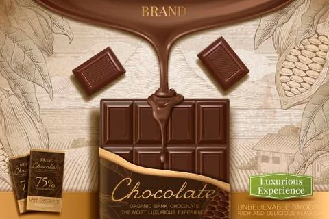 Dark chocolate ads Stock-Illustration
