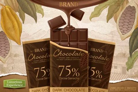 Dark chocolate ads Illustrazione stock