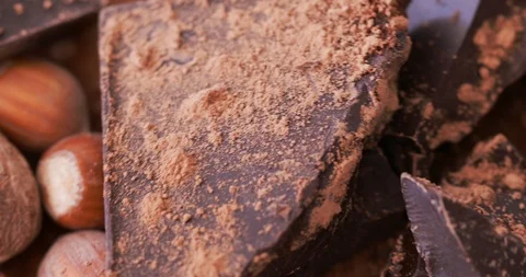 Dark chocolate bar, close-up Vídeo Stock 97408724