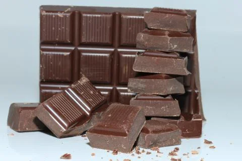Dark chocolate bar Stock Photos