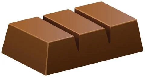 Dark chocolate bar on white Stock Illustration