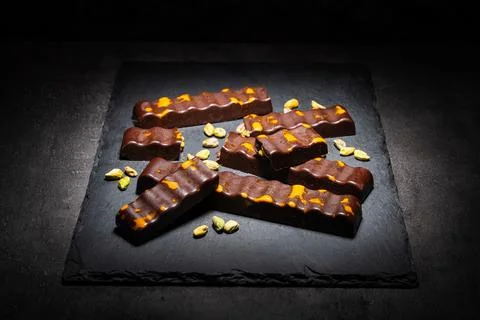 Dark chocolate bars  Stock Photos